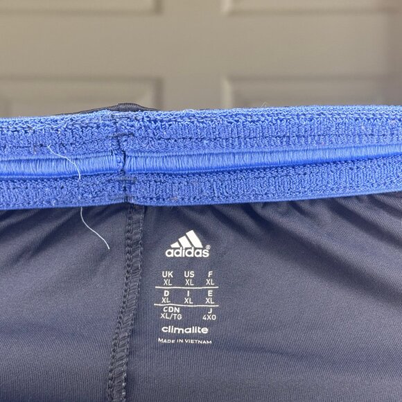 adidas Mens Grey & Blue Polyester "Climatlite" Atheletic Shorts w/ 10" Inseam - Picture 3 of 3